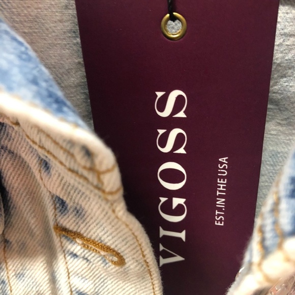 💙💖💛 Rare Vigoss Tie Dye Denim Jean Short Jacket, M, NWT - Picture 3 of 7